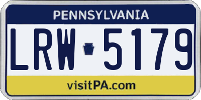 PA license plate LRW5179