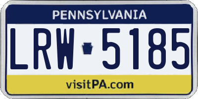 PA license plate LRW5185