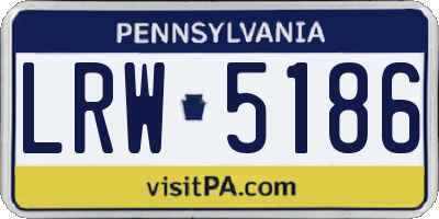 PA license plate LRW5186