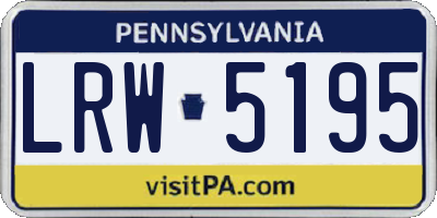 PA license plate LRW5195