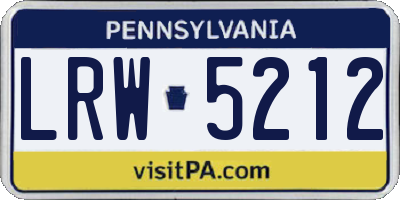 PA license plate LRW5212