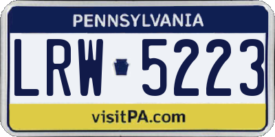 PA license plate LRW5223