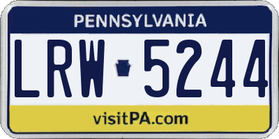 PA license plate LRW5244