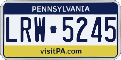 PA license plate LRW5245