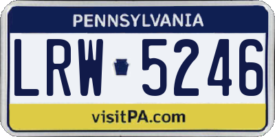 PA license plate LRW5246