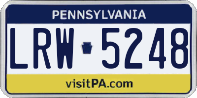 PA license plate LRW5248