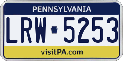 PA license plate LRW5253