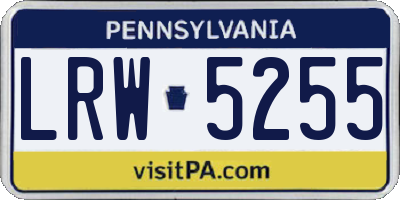 PA license plate LRW5255