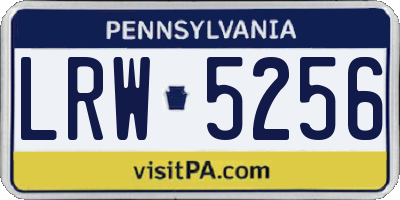 PA license plate LRW5256