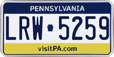 PA license plate LRW5259
