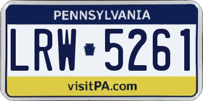 PA license plate LRW5261