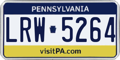 PA license plate LRW5264