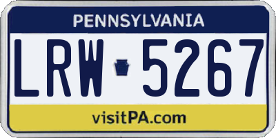 PA license plate LRW5267
