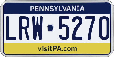 PA license plate LRW5270