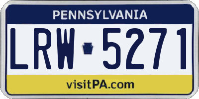 PA license plate LRW5271