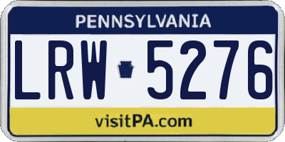 PA license plate LRW5276
