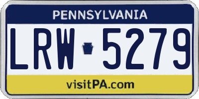 PA license plate LRW5279