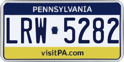PA license plate LRW5282