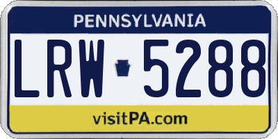 PA license plate LRW5288