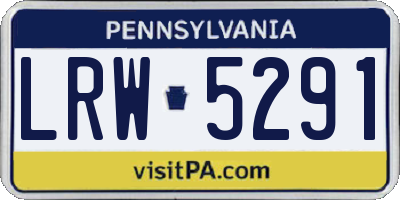 PA license plate LRW5291