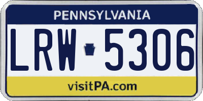 PA license plate LRW5306