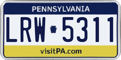 PA license plate LRW5311