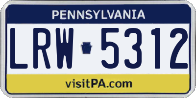 PA license plate LRW5312