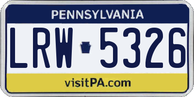 PA license plate LRW5326