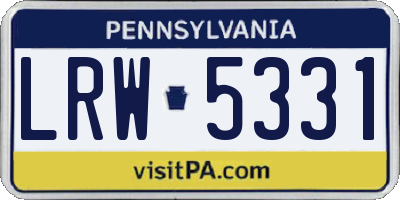 PA license plate LRW5331