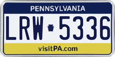 PA license plate LRW5336