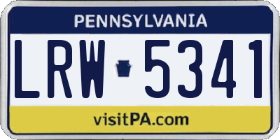 PA license plate LRW5341