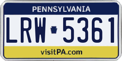 PA license plate LRW5361
