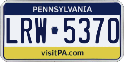 PA license plate LRW5370