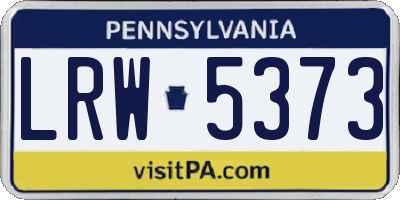 PA license plate LRW5373