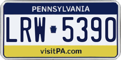PA license plate LRW5390