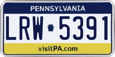 PA license plate LRW5391