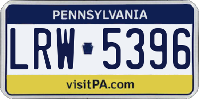 PA license plate LRW5396