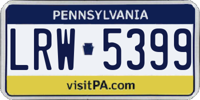 PA license plate LRW5399