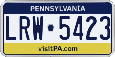 PA license plate LRW5423