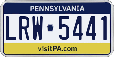 PA license plate LRW5441