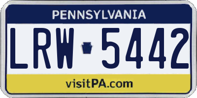 PA license plate LRW5442