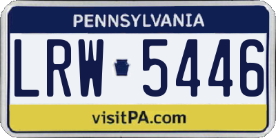 PA license plate LRW5446