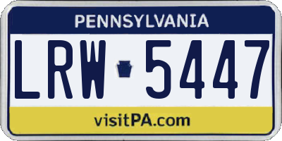 PA license plate LRW5447