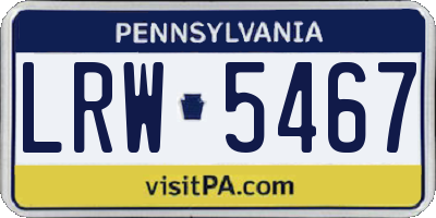 PA license plate LRW5467