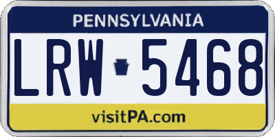 PA license plate LRW5468