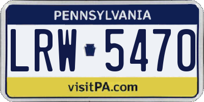 PA license plate LRW5470