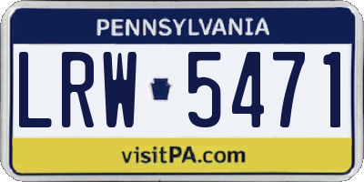 PA license plate LRW5471