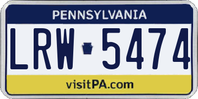 PA license plate LRW5474