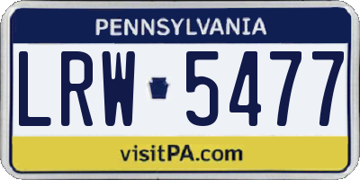PA license plate LRW5477