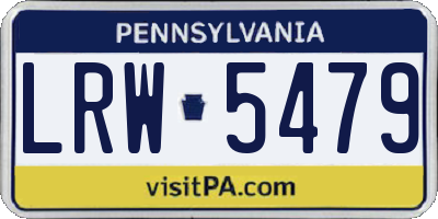 PA license plate LRW5479